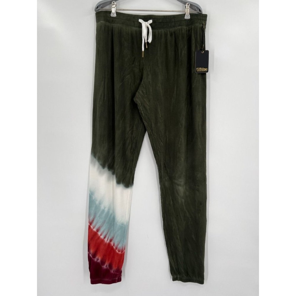 PJ Salvage Mountain Bound Tie-Dye Lounge Pajama Pants sz S Olive Green RZMOP1